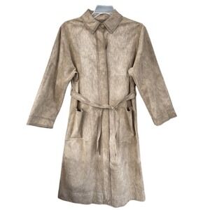 1970s Vintage Count Romi Corduroy Trench Coat 14 Belted Long Jacket Taupe Beige‎